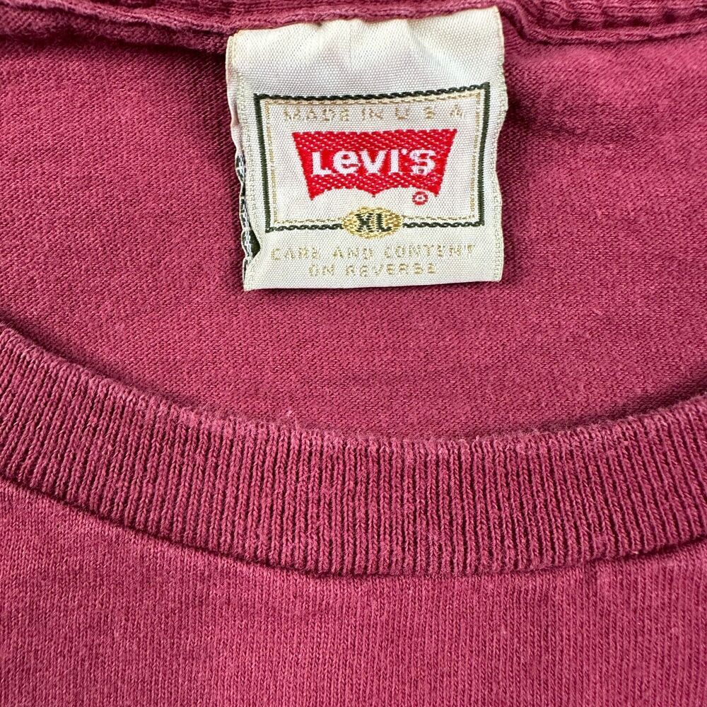 VINTAGE Levis Shirt Mens Extra Large Red Blue Originals Single Stitch USA Made - Picture 4 of 12